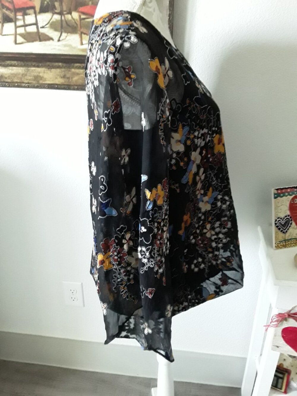 Alfani beautiful crinkle bubble hem flutter sleeve top size L - Picture 12 of 13